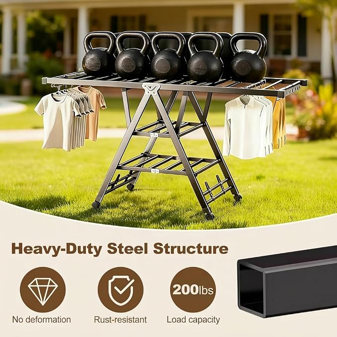 Heavy Duty 3-Tier Clothes Drying Rack - Image 3