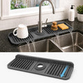 17" Silicone Faucet Handle Drip Catcher Tray, 7° Sloped Self Draining Mat by Unknown
