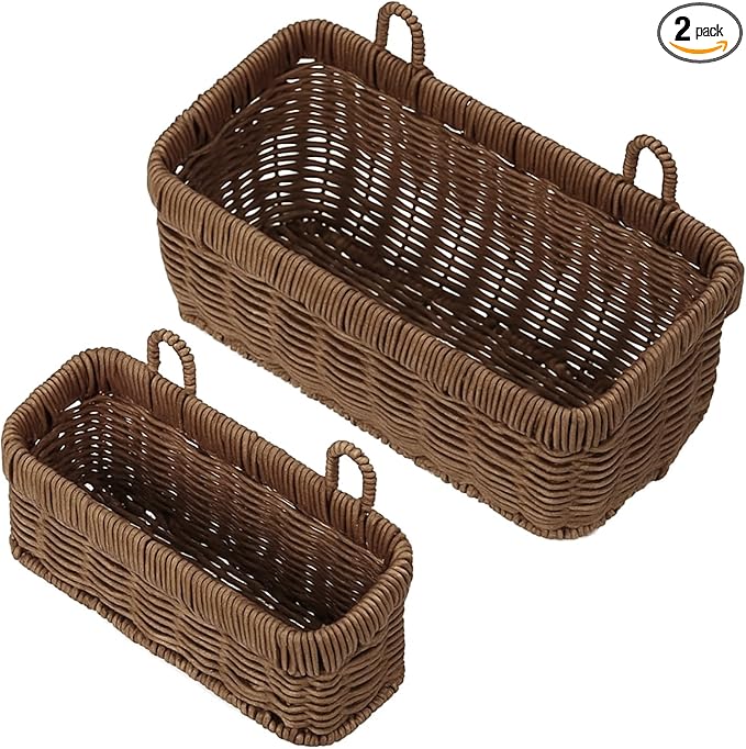 Tioncy 2 Pcs Woven Hanging Wall Baskets by Tioncy