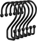 Goowin Metal Black Shower Curtain Hooks Rings, S Shape Metal Shower Curtain by Goowin