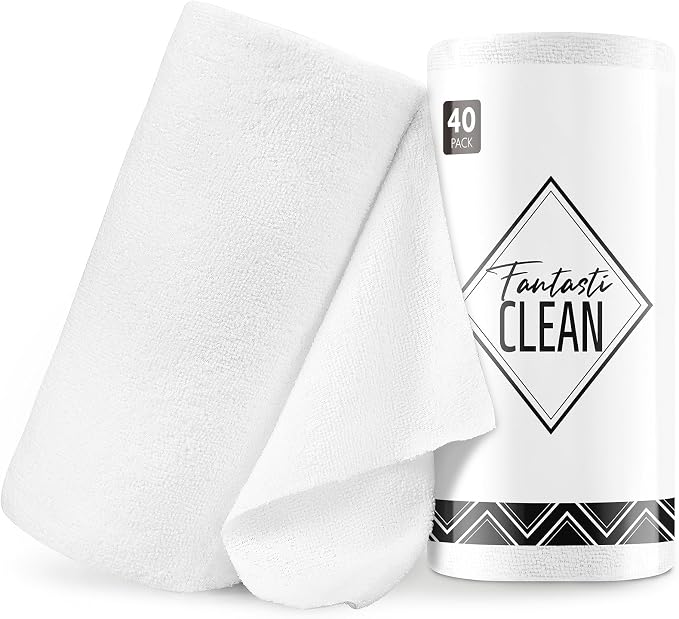 Fantasticlean Microfiber Cleaning Cloth Roll- 40 Sheets, Tear-away Microfiber by Fantasticlean