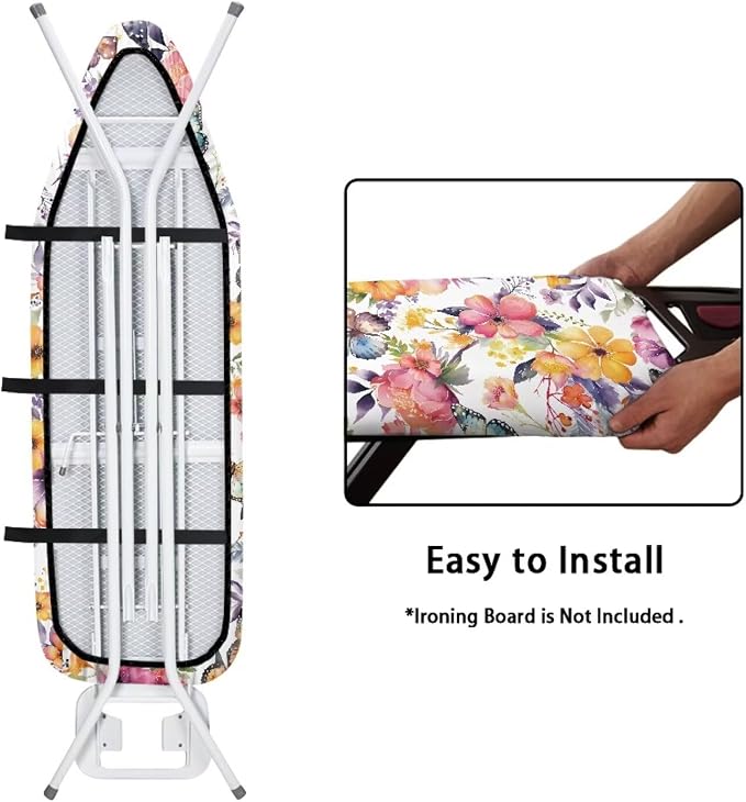 Flower Ironing Board Cover Stain Resistant Over The Door Ironing Board Cover - Image 4
