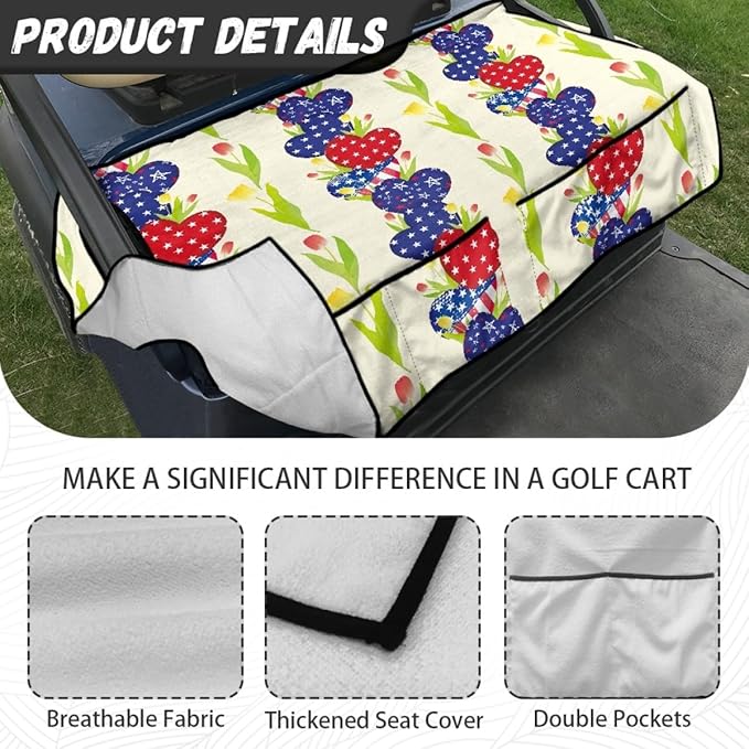Golf Cart Seat Cover Cushion Designed to Keep Seats Clean and Comfortable, Featuring Waterproof and Breathable Materials