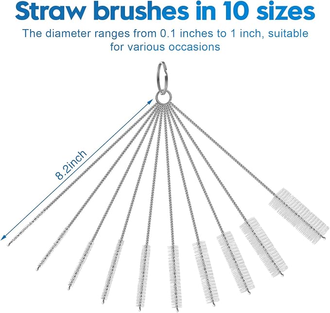Bottle Brush Cleaner Set for Bottles, Cups and Straws Cleaning, 14 Pack | Long - Image 3