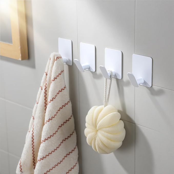 Adhesive Towel Hooks, SUS 304 Steel No Drill Shower Hooks - Image 3