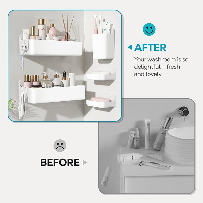 Nieifi Adhesive Shower Shelves, 5 Pieces - Image 4