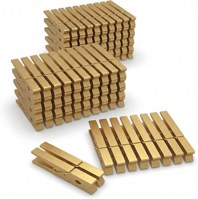 100 Pcs Gold Clothes pins by FEFU