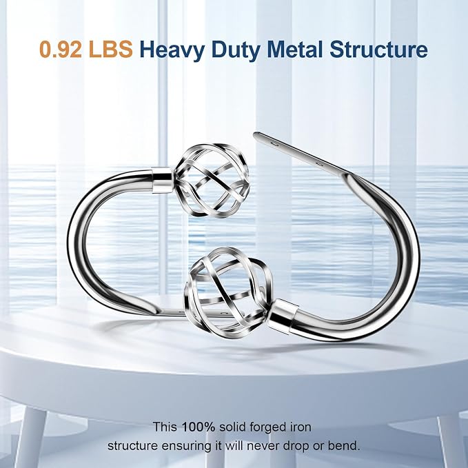 HIKMLK Handmade Metal Curtain Holdbacks 2pcs, Decoration Chrome Curtain Tie - Image 3