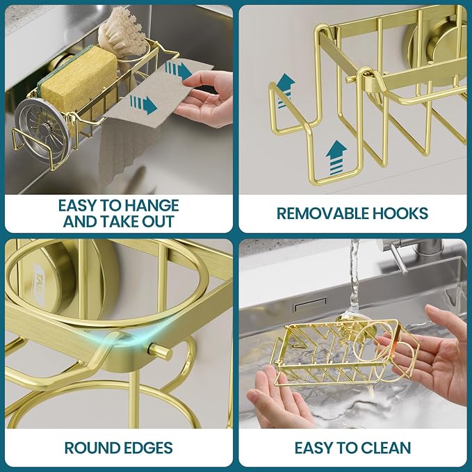 TAILI 4-in-1 Sponge Holder for Kitchen Sink - Image 6