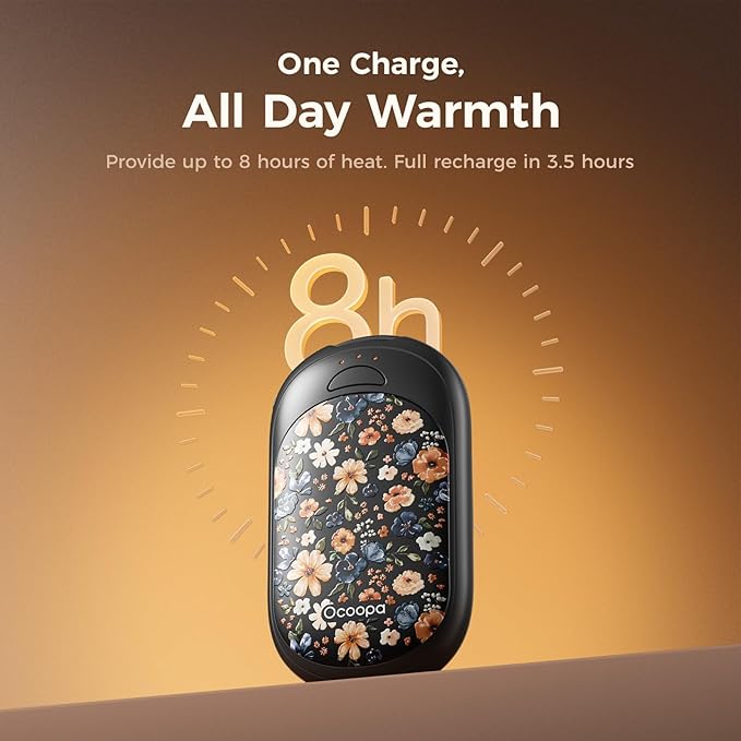 OCOOPA Magnetic Hand Warmers Rechargeable 2 Pack, UL Safety Heat 100-126°F, 3-Settings, Pocket-Sized, Max. 8 Hrs Long Lasting,Great for Raynauds, Golf, Hunting, Camping, Gifts for Men Women, UT3 Lite