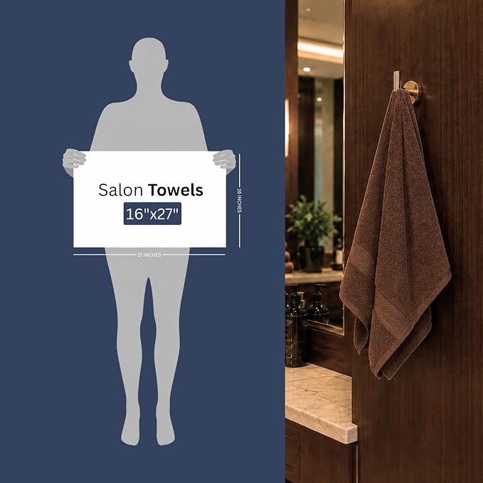 Bulk 72-Pack Professional Salon Spa & Wellness Towels, Dark Brown | Soft 100% - Image 2
