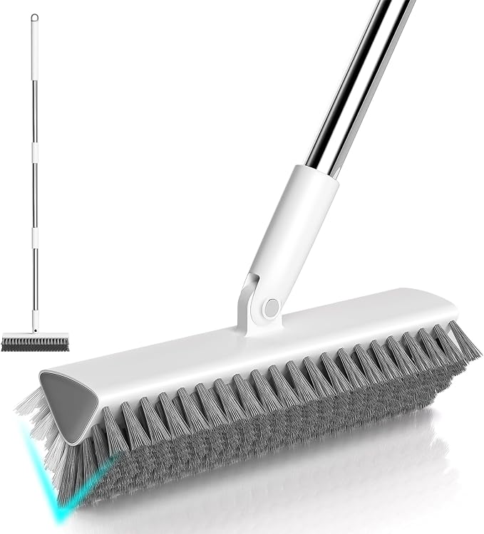 Floor Scrub Brush with Long Handle, Heavy-Duty Tile and Shower Grout Brush Stiff by funest
