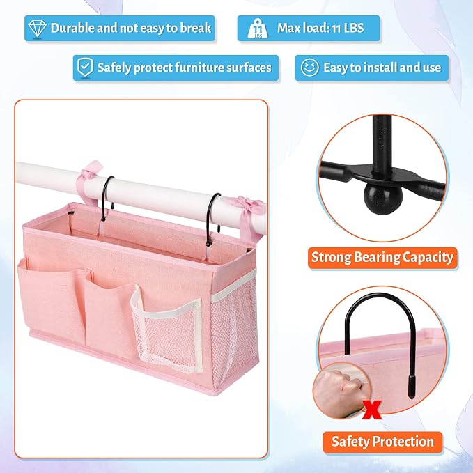 Bedside Caddy, Bedside Storage Bag Hanging Organizer - Image 2