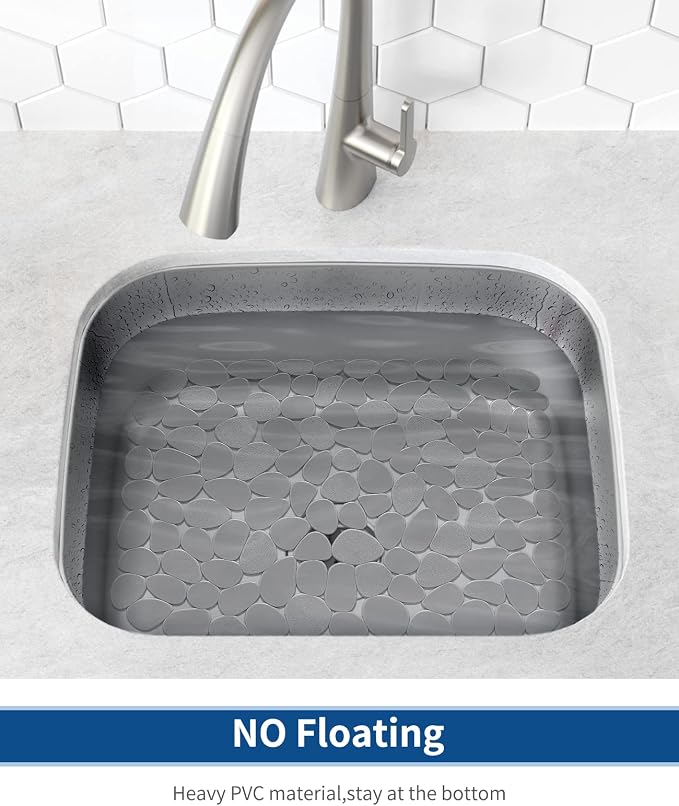 Bligli Pebble Sink Mat for Stainless Steel/Ceramic Sinks, 2 Pack PVC Sink - Image 6