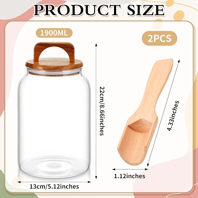 SiliFine 4 Pcs 64oz Glass Laundry Storage Containers - Image 3