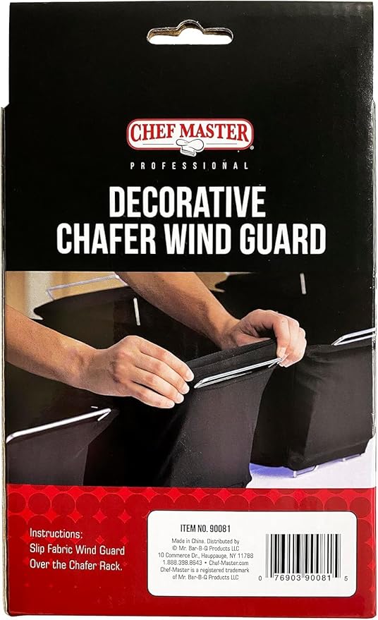 4-Pack Chafer Wind Guard Cover for Chafing Dish - Flame Retardant Fabric Screen for Food Warmers - Chafing Dish Wind Guard - Breeze Protection & Heat Retention for Catering, Parties, Buffets - 90081