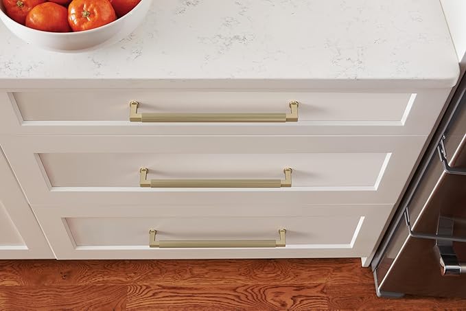 Amerock Ballard 10-1/16 inch (256mm) Center-to-Center Golden Champagne Cabinet Pull, BP37648BBZ