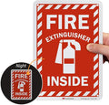 SmartSign - U1-1060-RD_7x10 "Fire Extinguisher Inside" Label | 7" x 10" 3M Reflective Laminated Vinyl 10" x 7" Reflective Vinyl Label