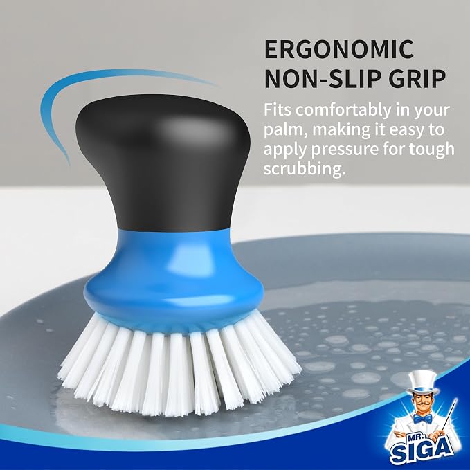 MR.SIGA Dish Scrub Brush, Palm Brush Dish Scrubber, sink cleaning, palm scrubber - Image 3