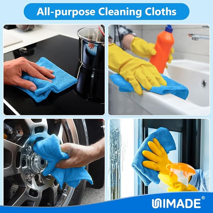 UNIMADE Microfiber Cleaning Cloth, 20 Pack Reusable Microfiber Towels - Image 7
