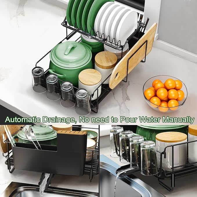 Runnatal Large Dish Drying Rack Stainless Steel Sink - Image 5