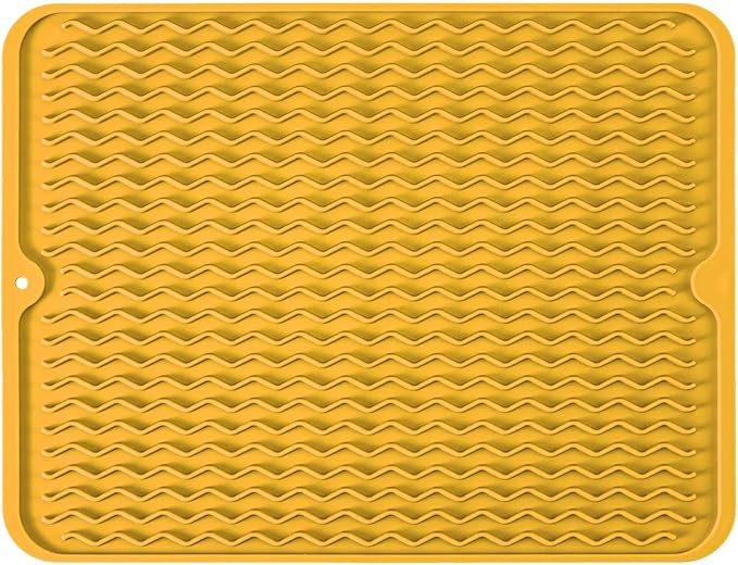 Silicone Dish Drying Mat, Non-Slip Easy Clean Sink Mat, Large Heat-resistant by MODENGKONGJIAN