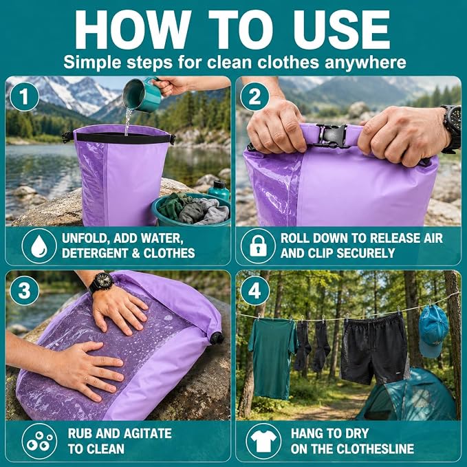 Travel Washing Machine & Retractable Clothesline - Image 4