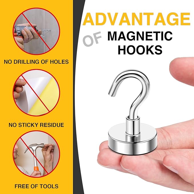 DIYMAG Magnetic Hooks, 50lbs Heavy Duty Magnets - Image 5