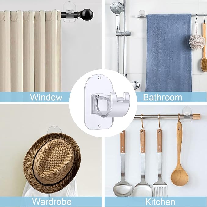No Drill Curtain Rod Holder Hangers - Image 5