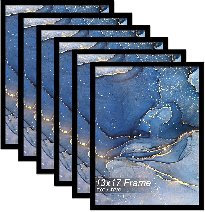 13x17 Picture Frame Set of 6, Black Frame for 13 x 17 Inch Picture Poster Photo, Light Weight and High Transparent 13 by 17 Frame for Wall - 6 Pack/Black/13 x17