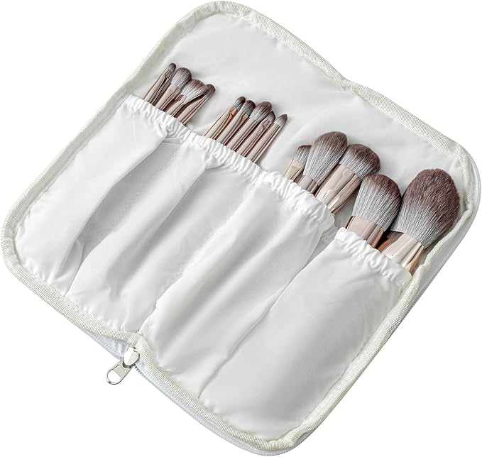 JOVAKIT Quilted Makeup Brush Holder Travel Cosmetic Bag - Image 3