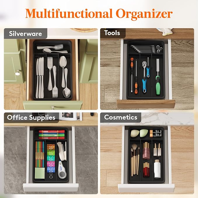 Lifewit Silverware Drawer Organizer Tray, Cutlery Storage - Image 8