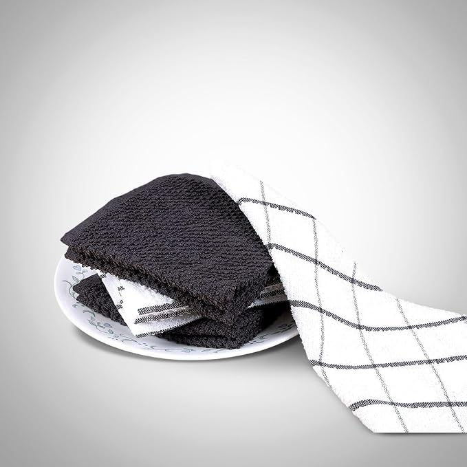 AMOUR INFINI Cotton Kitchen Dish Cloths Set of 8 – Highly Absorbent, Super Soft - Image 6
