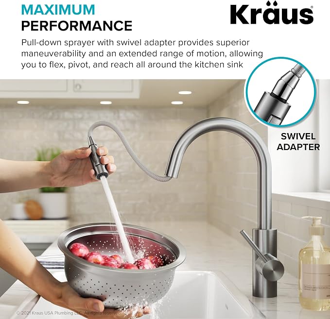 KRAUS Spot Free Stainless Steel Pull Down Kitchen Faucet KPF-2620SFS | - Image 6