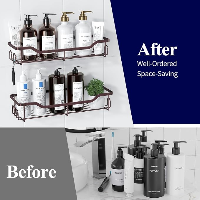 Kitsure Shower Caddy, Adhesive Shower Organizer - Image 6