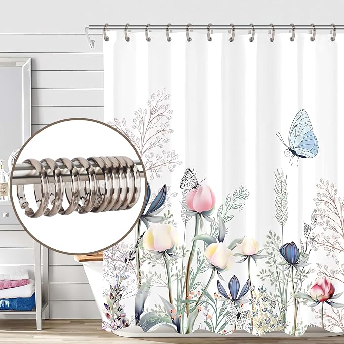 Light Taupe Shower Curtain Hooks - Image 6
