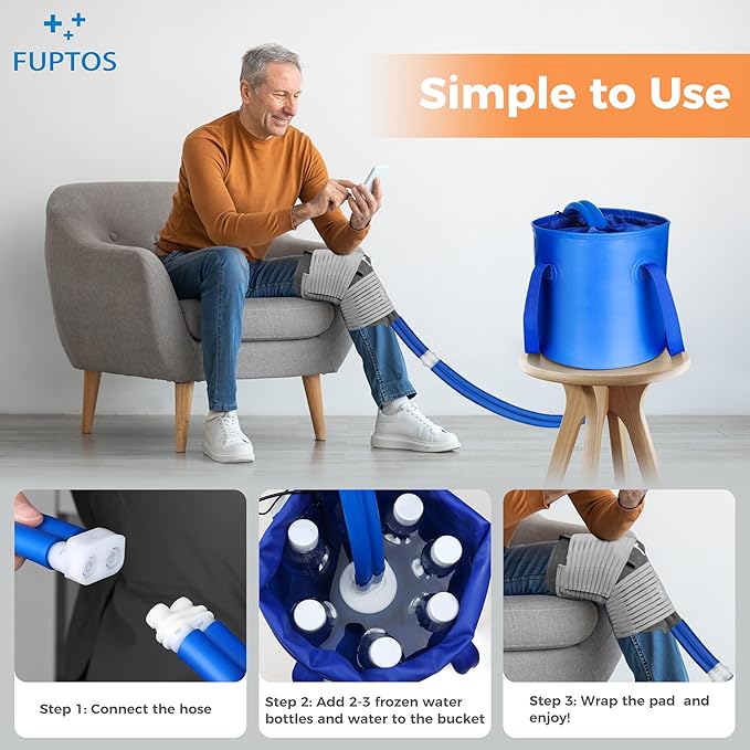 Cold Therapy Machine, Portable-Ice-Machine for Pain Relief/Recovery, Adjustable Knee Shoulder Pad, Ideal for Post-Surgery, Swelling Reduction, Lightweight & Quiet Design