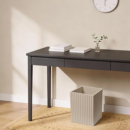 Beige Luxury Stone Bathroom Trash Can, Modern Bathroom Office Trash Can - Image 6