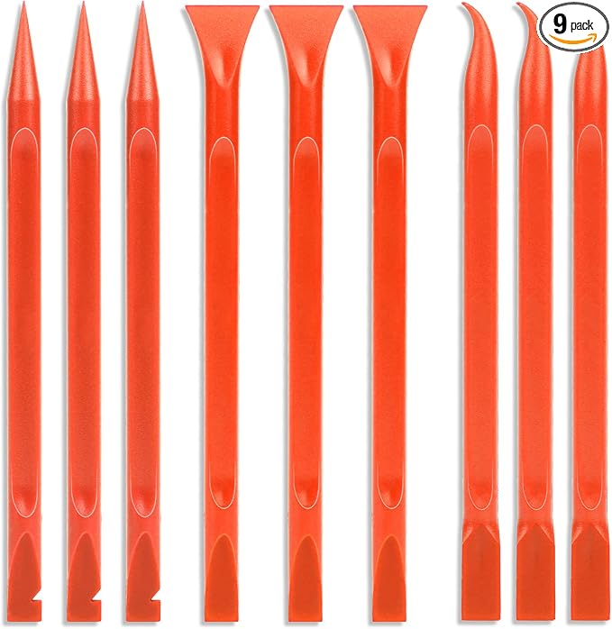 9 Pieces Plastic Scraper, No-Scratch Paint Scraper Tool Portable Car Crevice by Mozeat+Lens