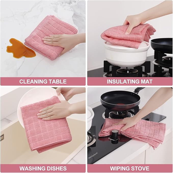 Homaxy Large Premium Cotton Kitchen Towels 16"x 28", 8 Pack - Image 4