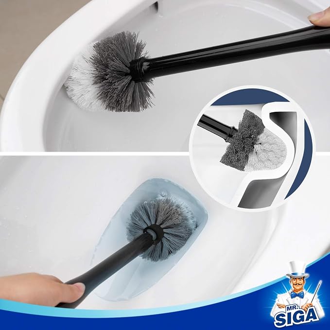 MR.SIGA Toilet Bowl Brush and Holder, Sturdy Long Handle, 1 Pack | Automatic - Image 5
