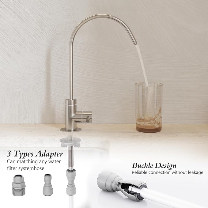GIMILI Drinking Water Faucet for Kitchen Sink Brushed Nickel | Kitchen Water - Image 4