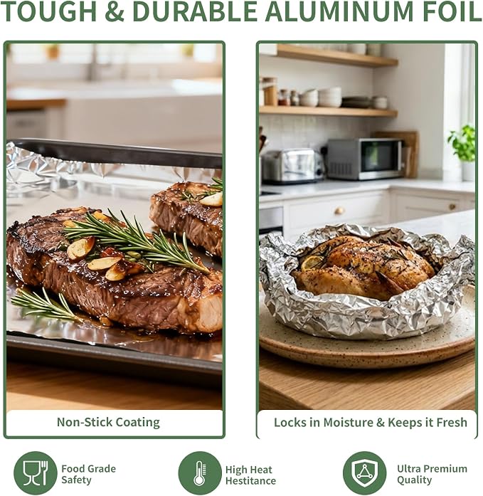 600 Count Pre-Cut Aluminum Foil Sheets, Disposable Foil Sheets - Image 4