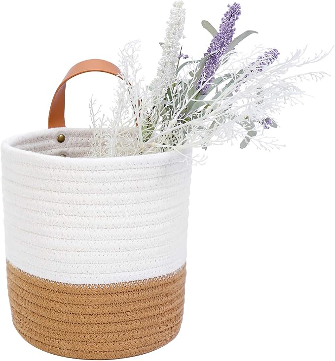Wall Hanging Storage Basket, Woven Plant Holder by RUIZHIXUAN