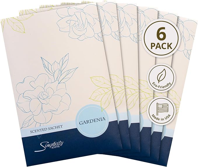 Gardenia Scented Sachets Pack of 6, Spring and Summer by FloralSimplicity