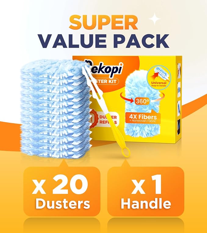 Heavy Duty Duster Refills for Swiffer Duster, 360° Multisurface, 4X Microfibers - Image 6