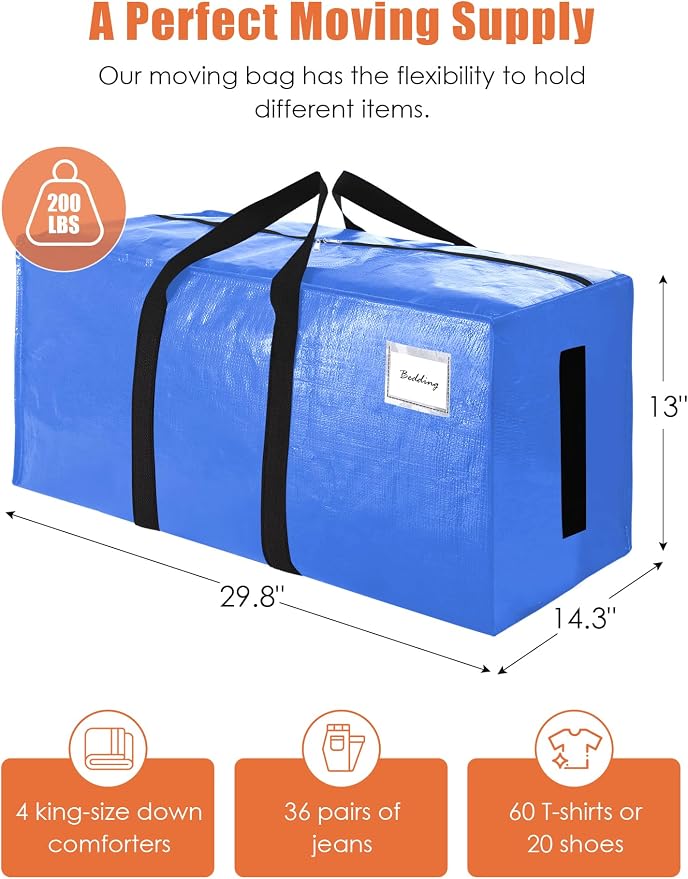 SWEET DOLPHIN 8 Pack 200LB Heavy-Duty Moving Bags - Image 4