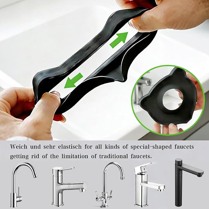 Compact Silicone Kitchen Sink Faucet Splash Proof Mat, Tap Water Diversion - Image 4