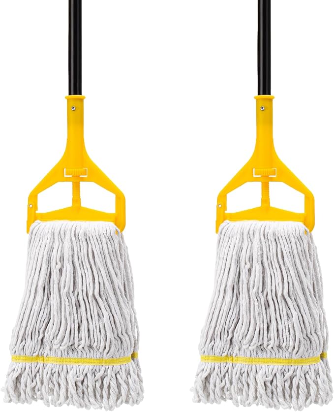 KeFanta 2 Pack Commercial Mop Heavy Duty, Industrial String Cotton Wet Mops by KeFanta
