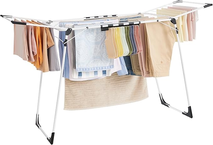 SONGMICS Clothes Drying Rack Foldable, Gullwing Laundry Drying Rack, by Unknown